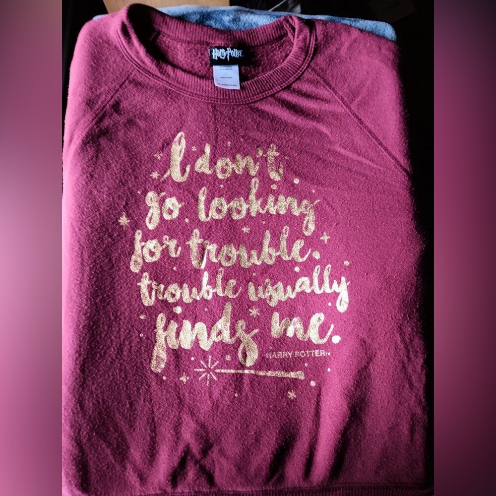 Harry Potter “I Don’t Go Looking For Trouble” pullover sweatshirt